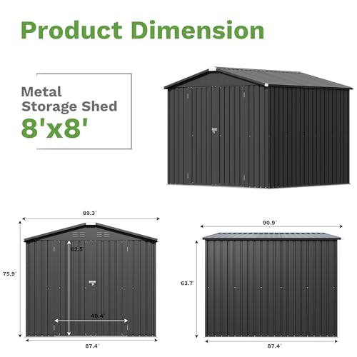 8x8 FT Outdoor Storage Shed