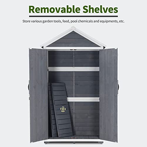 Outdoor Storage Cabinet with 2 Shelves