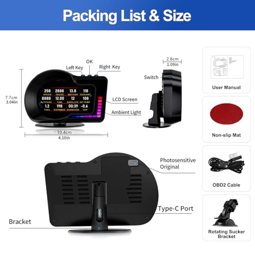 Head Up Display HUD F16 with OBD2 + GPS Dual System Digtial Speedometer