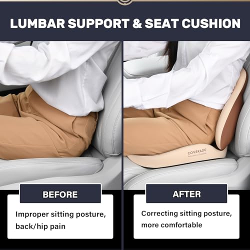 Car Seat Cushion and Lumbar Support Pillow