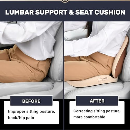 Car Seat Cushion and Lumbar Support Pillow