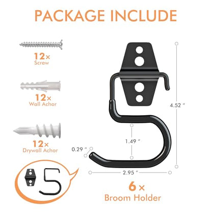 Broom Holder Wall Mount