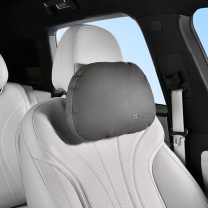 Leather Car Headrest Pillow Car Neck Pillow with Adjustable Strap