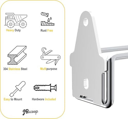 4 Stainless Steel 304 Garage Hooks