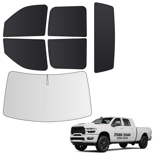 2026 6PC Full Set Window Sunshade for Dodge Ram 2500 3500 2010 (6 Count)
