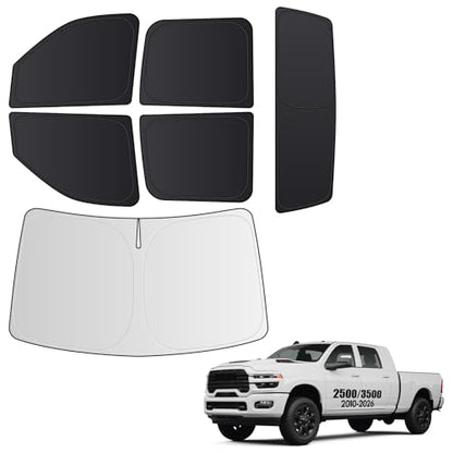 2026 6PC Full Set Window Sunshade for Dodge Ram 2500 3500 2010 (6 Count)