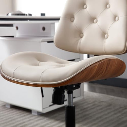 Armless Home Office Chair in Button Style