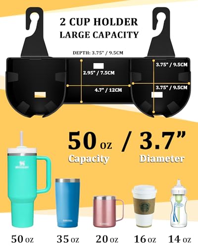 Car Headrest Backseat Cup Holder 3.7" (22 Count)