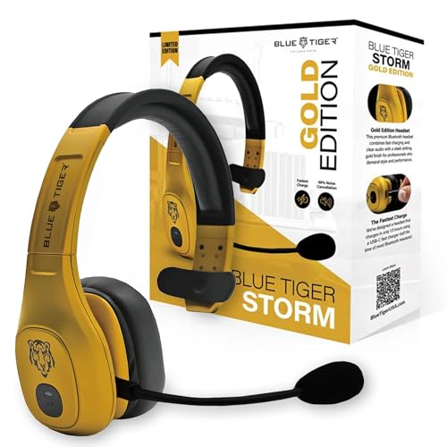 Storm Gold Wireless Trucker Bluetooth Headset with Mic