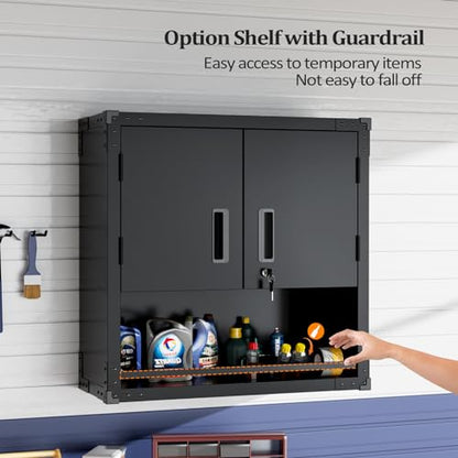 Garage Wall Cabinet with Locking Doors and Adjustable Shelf