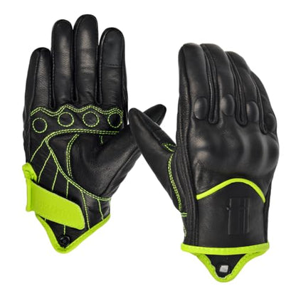 Harssidanza Woman Touch Motorcycle Racing Gloves GL016US Yellow Green XL
