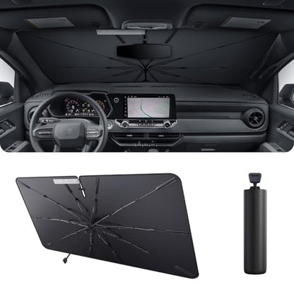 2025 Upgrade Car Windshield Sun Shade Windshield Sunshade Umbrella [Star Fabric] Protect Car from Sun Rays&Heat Damage Keeps Vehicle Cool