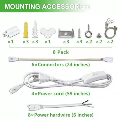 8Pack 8FT LED Shop Light Garage Light (8 Count)