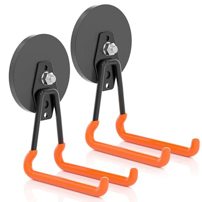 Strong Magnetic Hooks Heavy Duty Upgraded Magnetic Tool Holder Large Magnet Hooks for Hanging Shovel (2 Count)