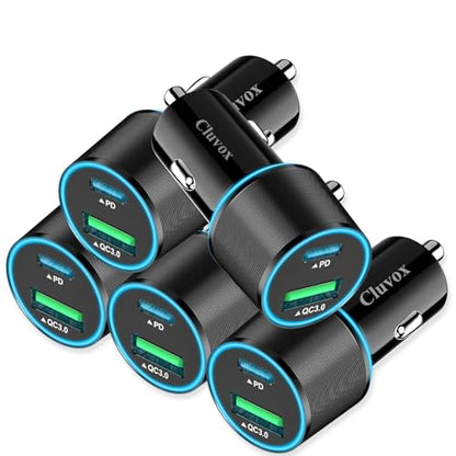 5 Pack 38W USB C Car Charger (5 Count)