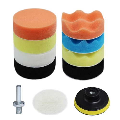 Car Polishing Buffing Kit 3Inch Drill Buffing Pad Buffing Pads (11 Count)