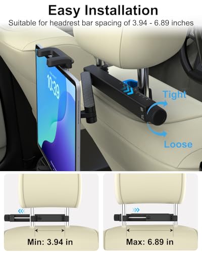 Car Headrest Tablet Holder for Backseat