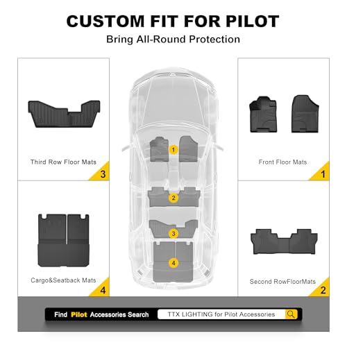 Floor Mats Fit for Honda Pilot 8 Seats 2016