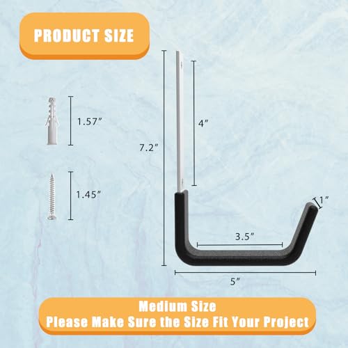 Heavy Duty Utility Hooks for Wall Mount (2 Count)