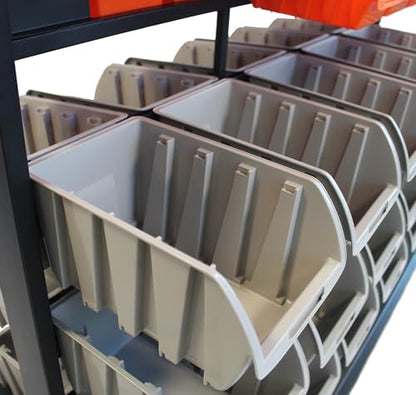 Rolling Storage Bin Rack & Parts Organizer