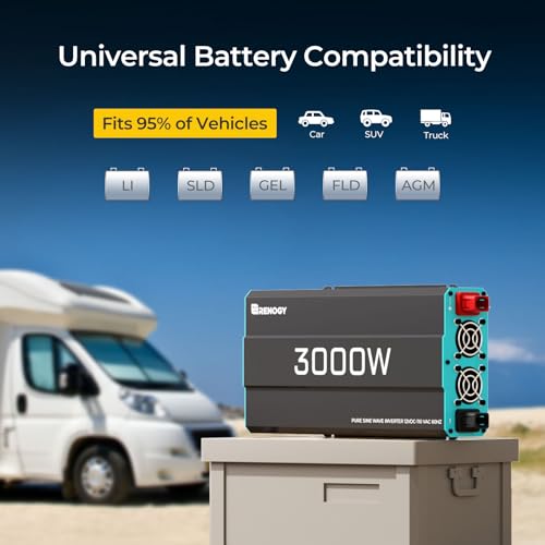 Inverter P2 3000W Pure Sine Wave Inverter 12V DC to 120V AC Converter for Home