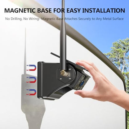 2 Magnetic Solar Wireless Backup Cameras 7" Touchscreen IPS Monitor (2 Count)