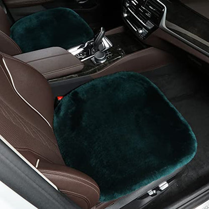 Genuine Sheepskin Car Seat Cushion Seat Covers for Cars Trucks SUV Comfort Seat Protector Pad for Car Driver Seat Car Accessories for Women Office Chair Decor