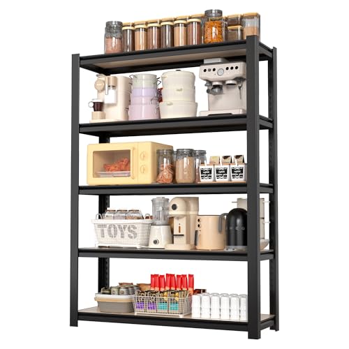 5 Tier Black Shelving with Board