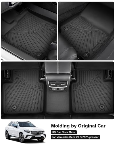 Floor Mats for 2023 2024 2025 Mercedes Benz GLC?GLC 300?GLC 350e?4Matic All Weather 3D TPE Anti