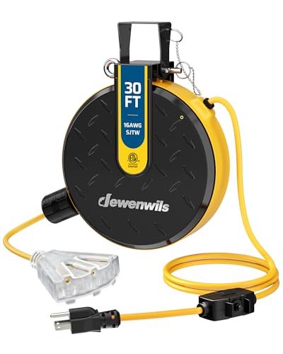 Ceiling Wall Mount Retractable Extension Cord Reel with 30FT Cord