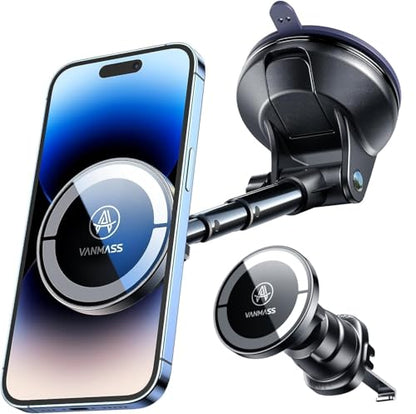 for MagSafe Car Holder [Dash+Windshield+Vent] Magnetic Phone Mount