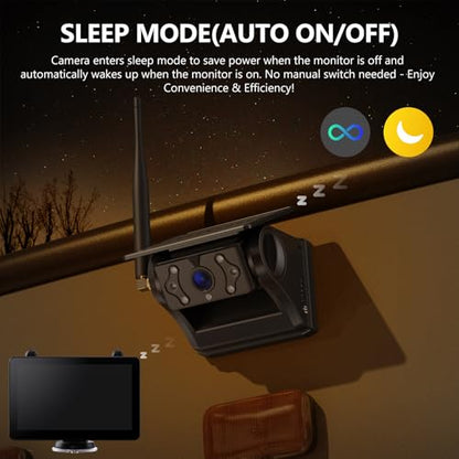 2 Magnetic Solar Wireless Backup Cameras 7" Touchscreen IPS Monitor (2 Count)