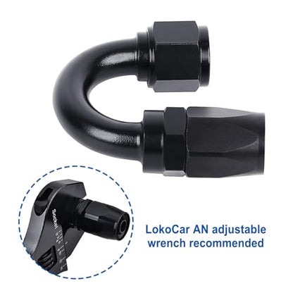 Swivel 10AN Fitting 180 Degree For CPE Braided Hose End Black 2Pcs (2 Count)