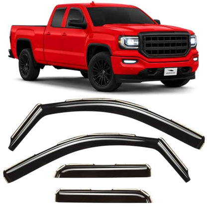 in Channel Extra Durable Rain Guards for Trucks GMC Sierra 2014 (4 Count)