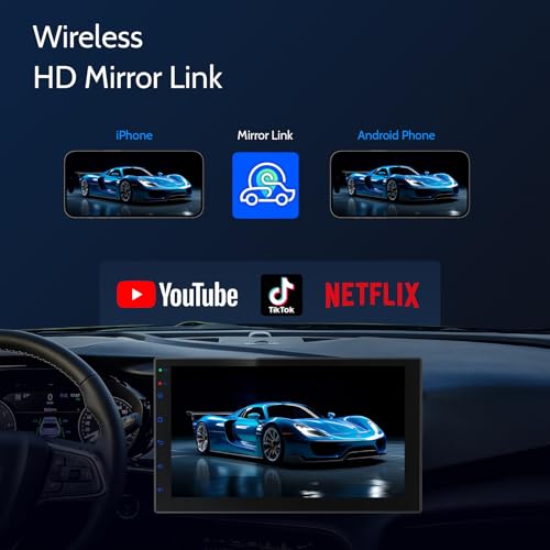 Double Din Car Stereo Radio with 7 inch HD Touchscreen