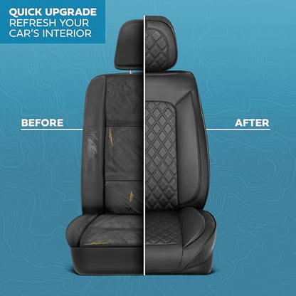 Curated Diamond IV Leather Seat Covers for Cars & SUVs (2 Count)