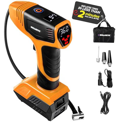 Bullseye Pro Cordless Tire Inflator Portable Air Compressor 150 PSI