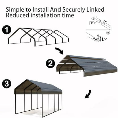 10x20 FT Heavy Duty Extra Large Metal Carport