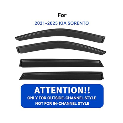 Window Visors Rain Guards for 2021 2022 2023 2024 2025 2026 Kia Sorento