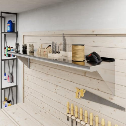 60" Long X 14" Deep Stainless Steel Wall Shelf