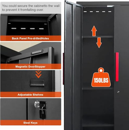 12 PC Heavy Duty Steel Garage Storage Cabinet System & Bench