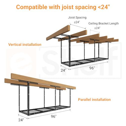 2x8ft Overhead Ceiling Garage Storage Rack