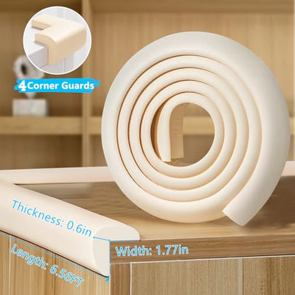 Foam Baby Edge Protector Strip Furniture Safety 1 Roll + 4 Corners (5 Count)