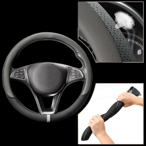 Breathable Car Steering Wheel Cover 15 inch Auto Universal Leather Wrap Non