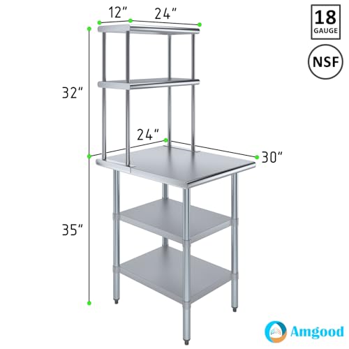 Stainless Steel Work Table with 2 Shelves