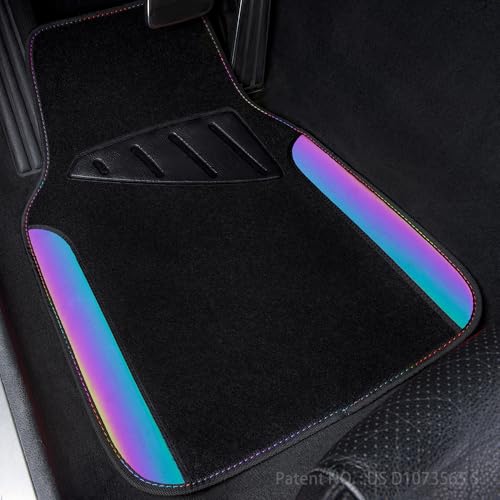 Chameleon Iridescent Reflective PU Leather&Waterproof Universal Carpet car Floor mats
