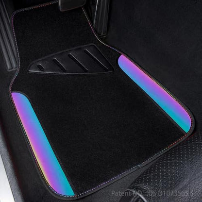 Chameleon Iridescent Reflective PU Leather&Waterproof Universal Carpet car Floor mats