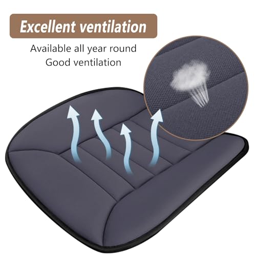 2PCS Car Seat Cushion Pad 1.2" Thick Comfort Seat Protector for Car Driver Seat Office Chair Home Use Memory Foam Seat Cushion with Non Slip Bottom