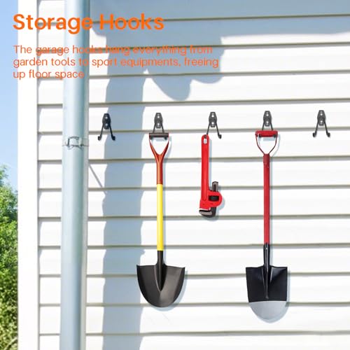 Garage Hooks Heavy Duty Garage Storage Hooks Wall Mount Hanger Utility Hook for Hanging Garden Tools (2 Count)