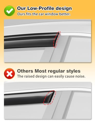 Tape On Window Visors Rain Guards for Toyota RAV4 2019 (6 Count)